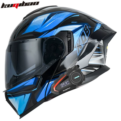 Motosiklet kaskı (dəbilqə) – 3C Certified Full-Face Helmet - bright-black-with-k20-bluetooth-black-film-m