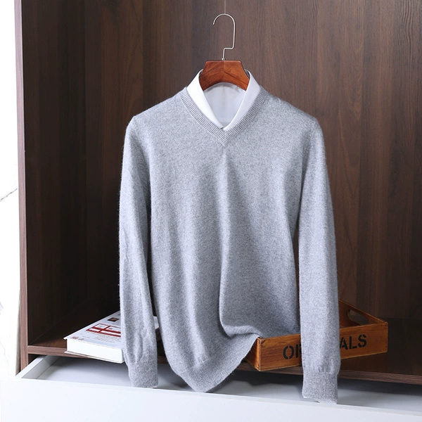 V -neck light gray