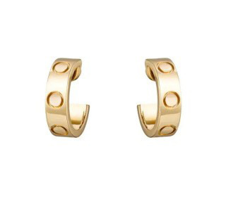 Card earrings gold without diamonds