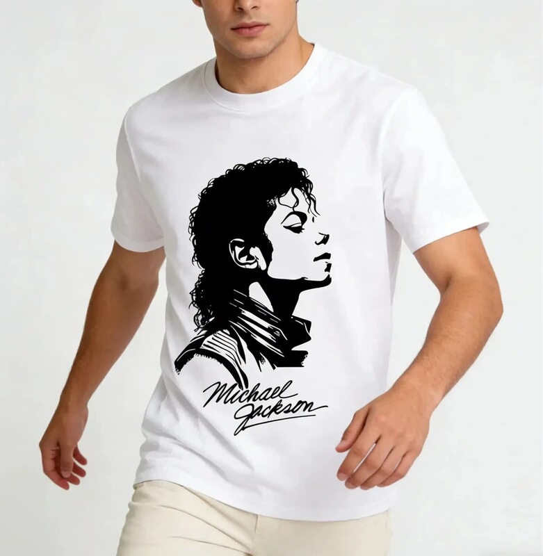 Black and White Portrait of Michael Jackson, Summer T-Shirt for Men and Women, Boys and Girls, Adults, Children, Parents, Kids