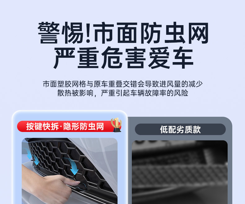 Suitable for Tesla Model 3/Y, this is a detachable, all-in-one insect screen and car modification accessory, serving as a protective cover for the front grille