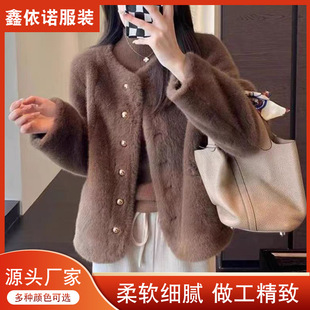 Thickened Fur All-In-One Warm Plush Mink Velvet Leather Jacket for Women Winter New Fur Short Jacket for Women