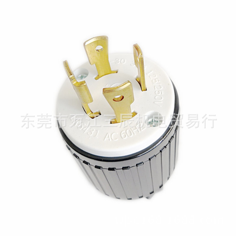 台湾隆光LKEW嵌入型LK6431 30A125V4P引挂式插头NEMA L14-30P UL