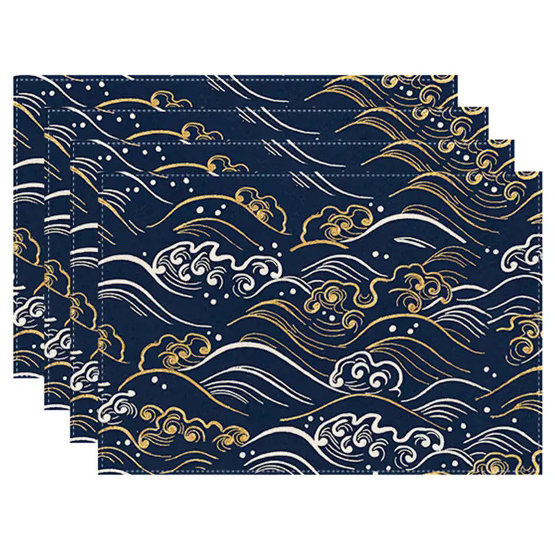 Transfronterizos lino almohadilla de mesa Aliexpress TEMU Amazon almohadilla de mesa cuadrada búfalo rojo almohadilla de Navidad Día de la Independencia