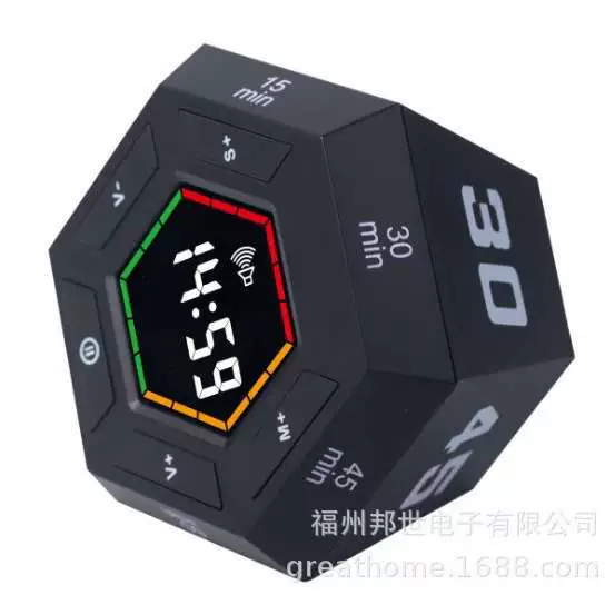 Шестиугольный визуальный цифровой таймер, время самодисциплины, светодиодный цифровой дисплей, магнитная присоска, студенческое кухонное время