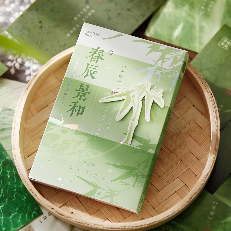 Mu Dye Postcard Chunchen Jinghe Single Style Chinese Style Bamboo Message Blessing Greeting Card Wall diy Decorative Card
