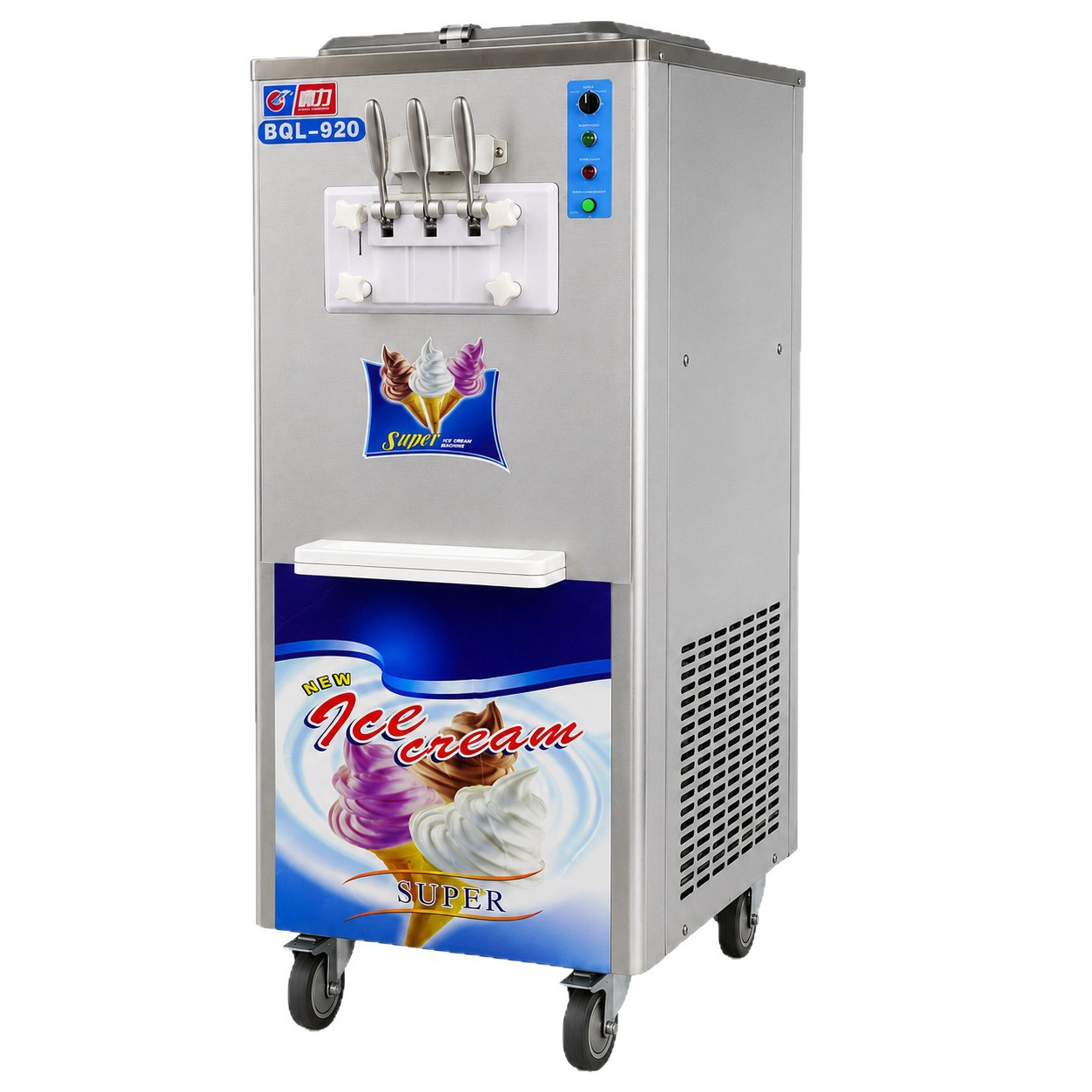 Seleccione estrictamente la máquina de helado suave de escritorio comercial automática vertical máquina de helado equipo de té de leche en stock image 6
