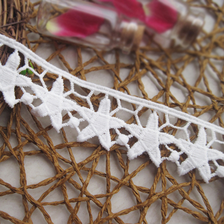 水溶牛奶丝花边蕾丝辅料五角星星花边童装女装服装辅料 宽3厘米