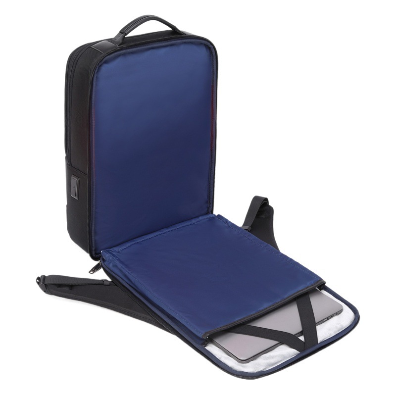 Cross-Border New Men's Black Backpack USB Charging Port Backpack Large Capacity Business Travel Computer Backpack