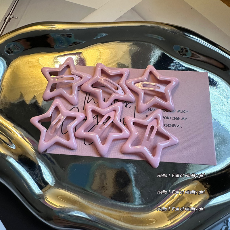 Colorido estrella flequillo de horquilla rota clip de pico de pato linda chica bb clip accesorios para el cabello clip lateral de la cabeza trasera de las mujeres