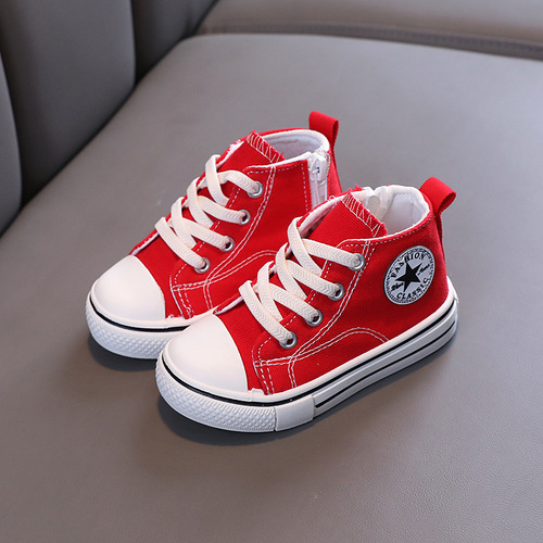 Children's canvas shoes  spring and autumn new boys' casual shoes Korean style girls' mid-top canvas shoes children's sneakers