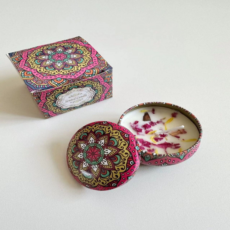 ¿Cara de soja transfronteriza con cera seca de flores? Regalos de cumpleaños de boda flores de flores de vela aromática