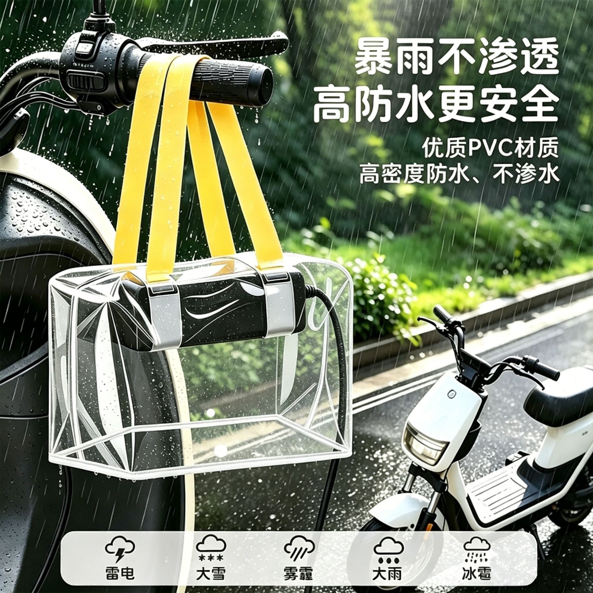 Outdoor electric vehicle charger rain cover, rainproof and waterproof storage bag for outdoor charging, wind and dust protection, electric vehicle accessories