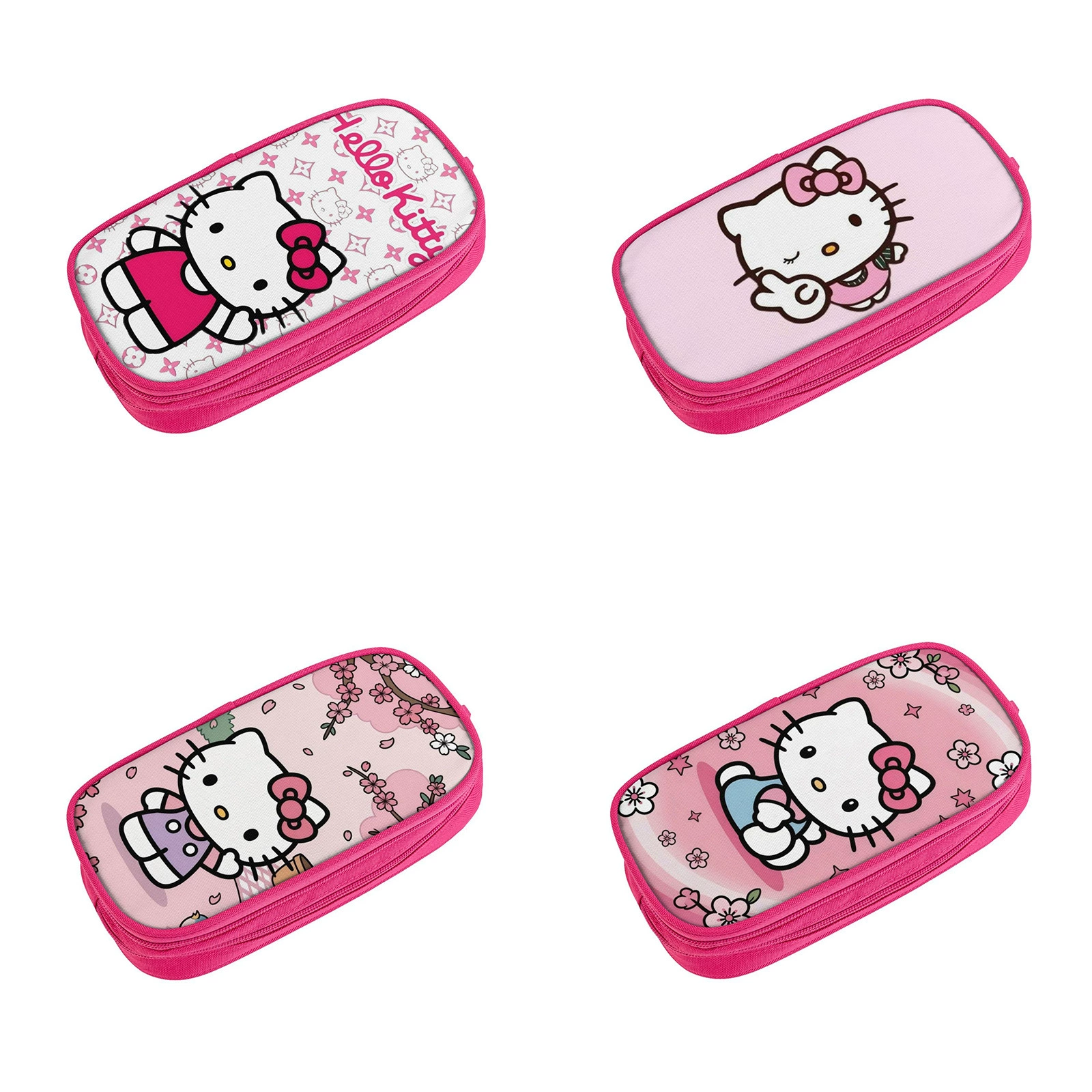 Hello Kitty, фуксия двухслойный мультяшный пенал для начальной школы, новая коллекция, начальная и средняя школа