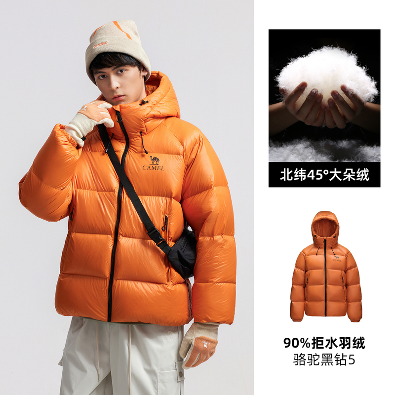【黑钻5PRO】骆驼户外男女防风蓄热保暖抗静电拒水绒面包羽绒服新|undefined