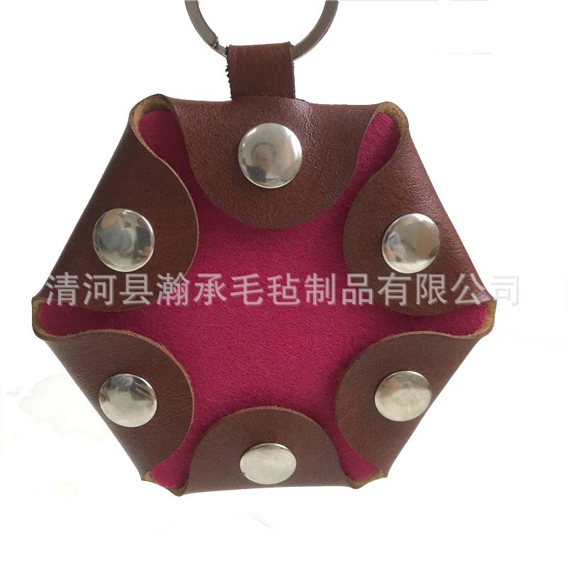 厂家批发时尚韩版纯色毛毡零钱包可专定按扣式迷你毛毡零钱包