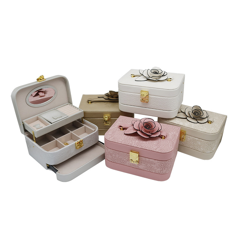 Cross-Border Exclusive Supply of Women's Rings, Earrings, Necklaces, Watches, Jewelry, Pu Jewelry Box Storage Box