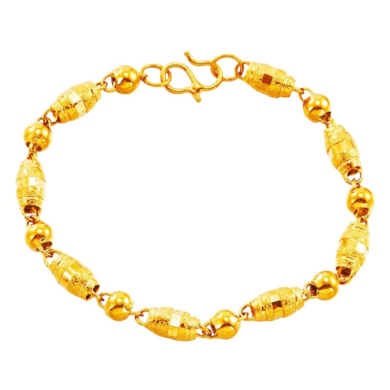 Estilo étnico esmerilado perlas hueco imitación 24K oro pulsera pareja helado de oliva perlas Vietnam arena oro joyería
