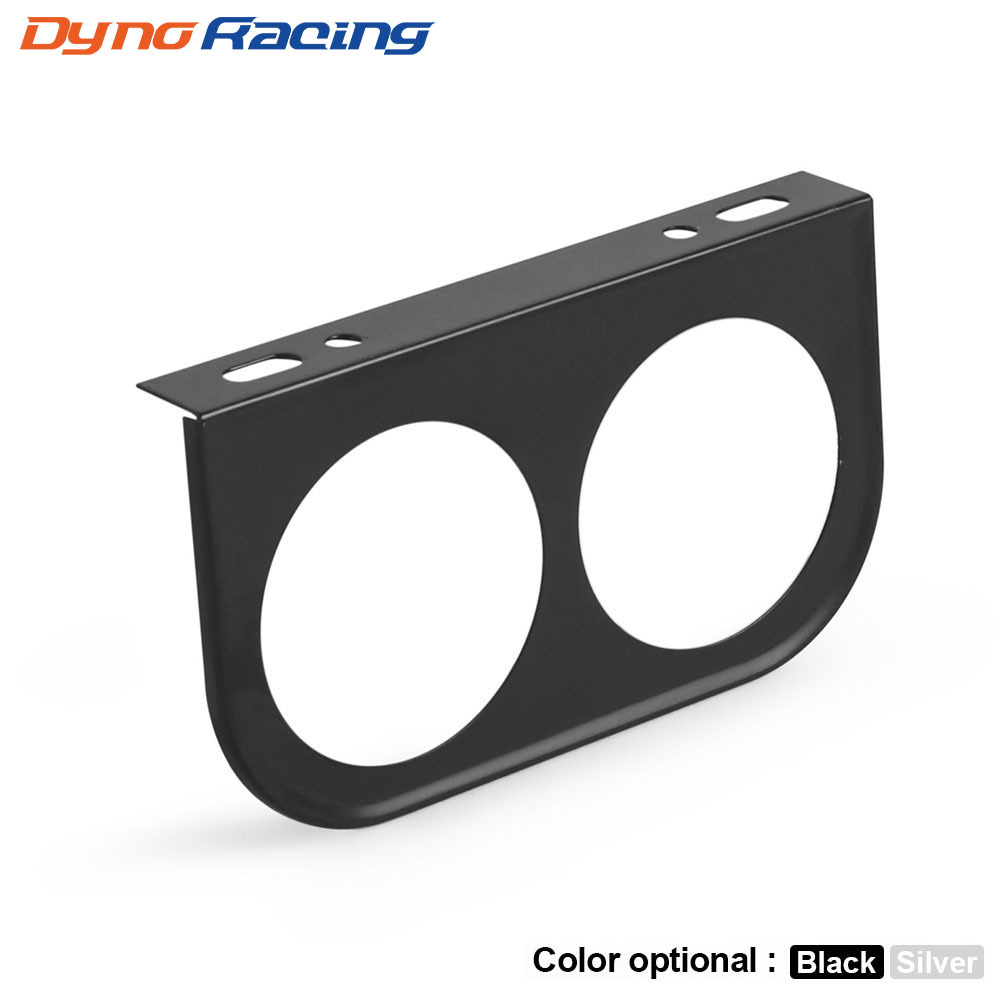 Car Modification 2-Hole Instrument Installation Panel 2-1/16 Inch 52MM Dual Hole Metal Instrument Mount Base