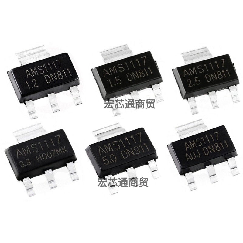 AMS1117-1.2/1.5/1.8/2.5/3.3/5.0/ADJ SOT223 regulated power supply chip 1117 AMS1117-1.2/1.5/1.8/2.5/3.3/5.0/ADJ SOT223 regulated power supply chip 1117