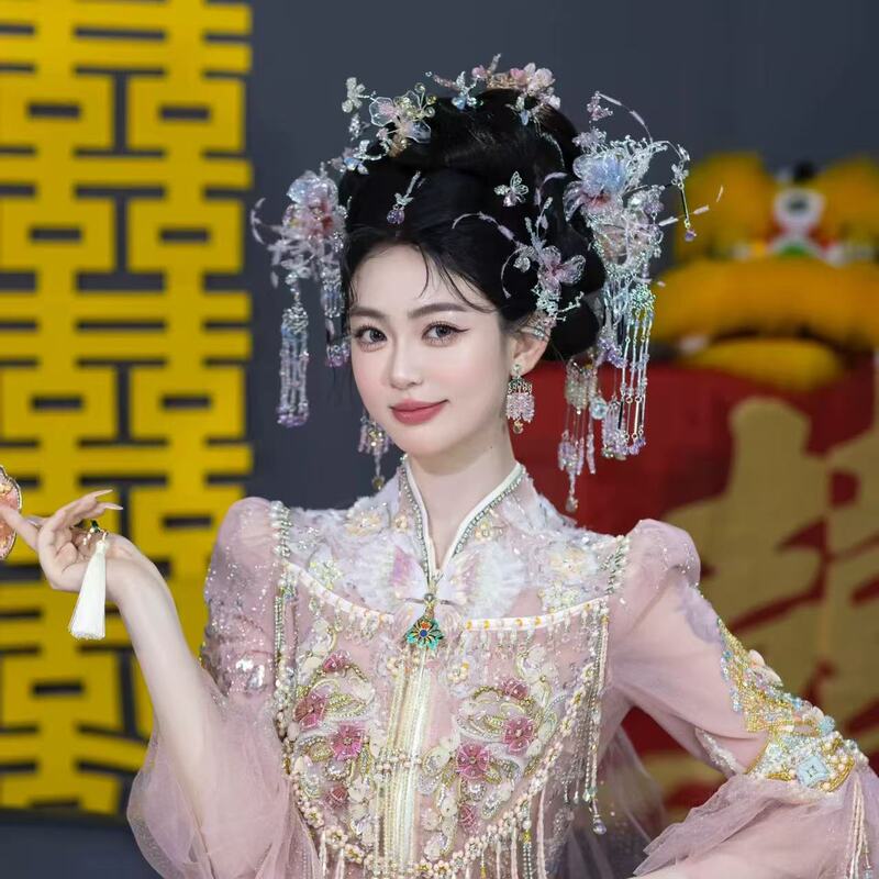 Original Design Handmade Antique Age-reducing Temperament Dripping Gel Bridal Step-by-Step Hair Accessories Wedding Xiuhe Headwear Original Design Handmade Antique Age-reducing Temperament Dripping Gel Bridal Step-by-Step Hair Accessories Wedding Xiuhe Headwear