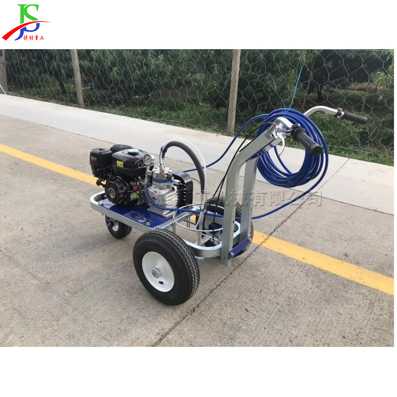 手推式冷喷划线机 6马力马路冷喷标线机 小区道路塑胶跑道划线机