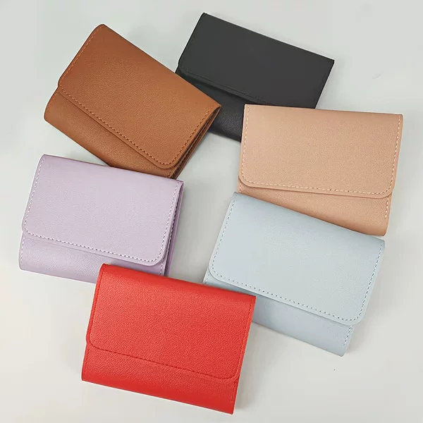 Simple Short Women's Wallet Student Ticket Holder Multifunctional Card Holder Coin Purse 70% off Ultra-Thin Wallet