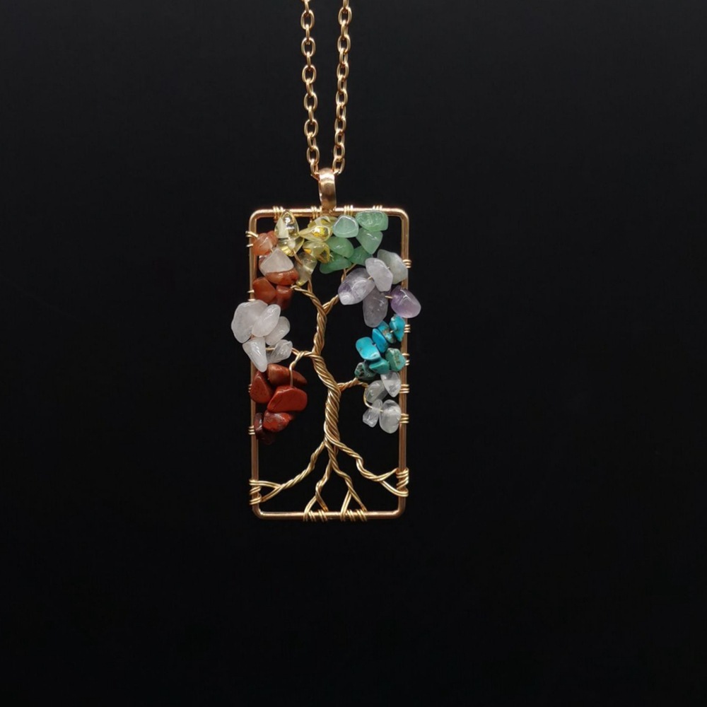 Ethnic Style Tree Crystal Plating Pendant Necklace 1 Piece