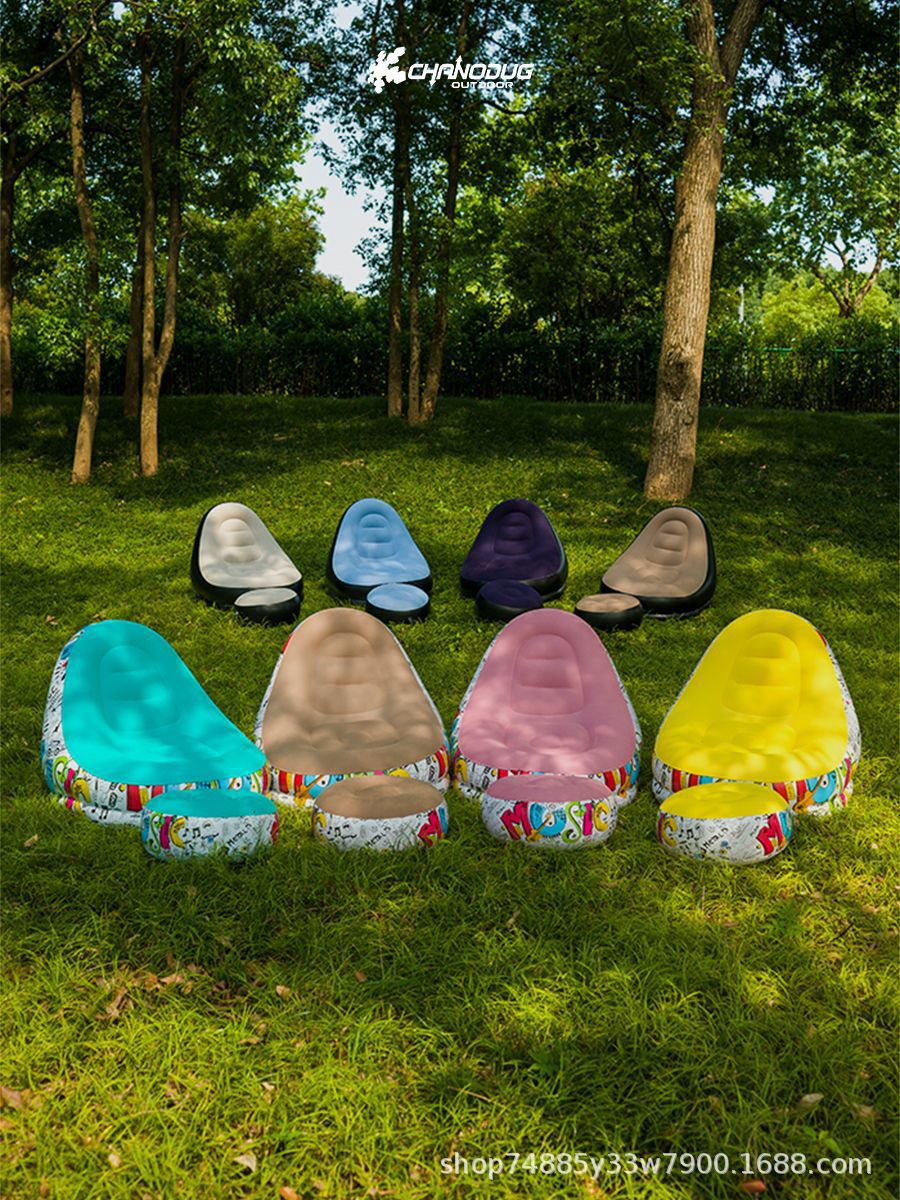 Sofá inflable al aire libre acampado portátil red engrosada sofá de cama plegable casera cama de ocio