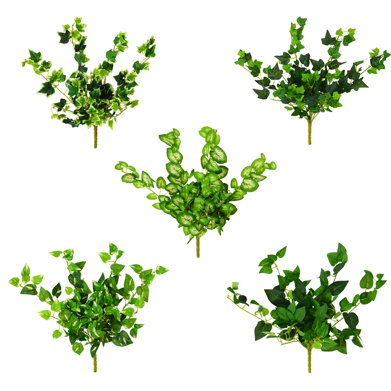 批發 仿真常春藤地瓜葉爬山虎番茨葉植物牆裝飾搭配藤條藤蔓壁掛
