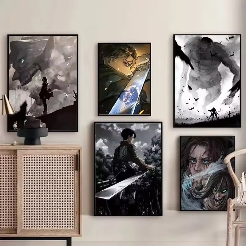 Japanese Popular Anime Attack on Titan Poster Jit Dropshipping High-Definition Inkjet Poster Cross-Border E-Commerce Aliexpress