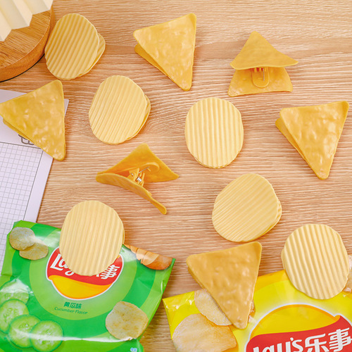 Cute creative potato chip clip student stationery test paper folder girl snack bag sealing clip office note clip