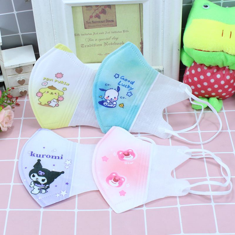 三丽鸥3D立体口罩包邮十片装挂耳式不勒耳两元店儿童款卡通口罩