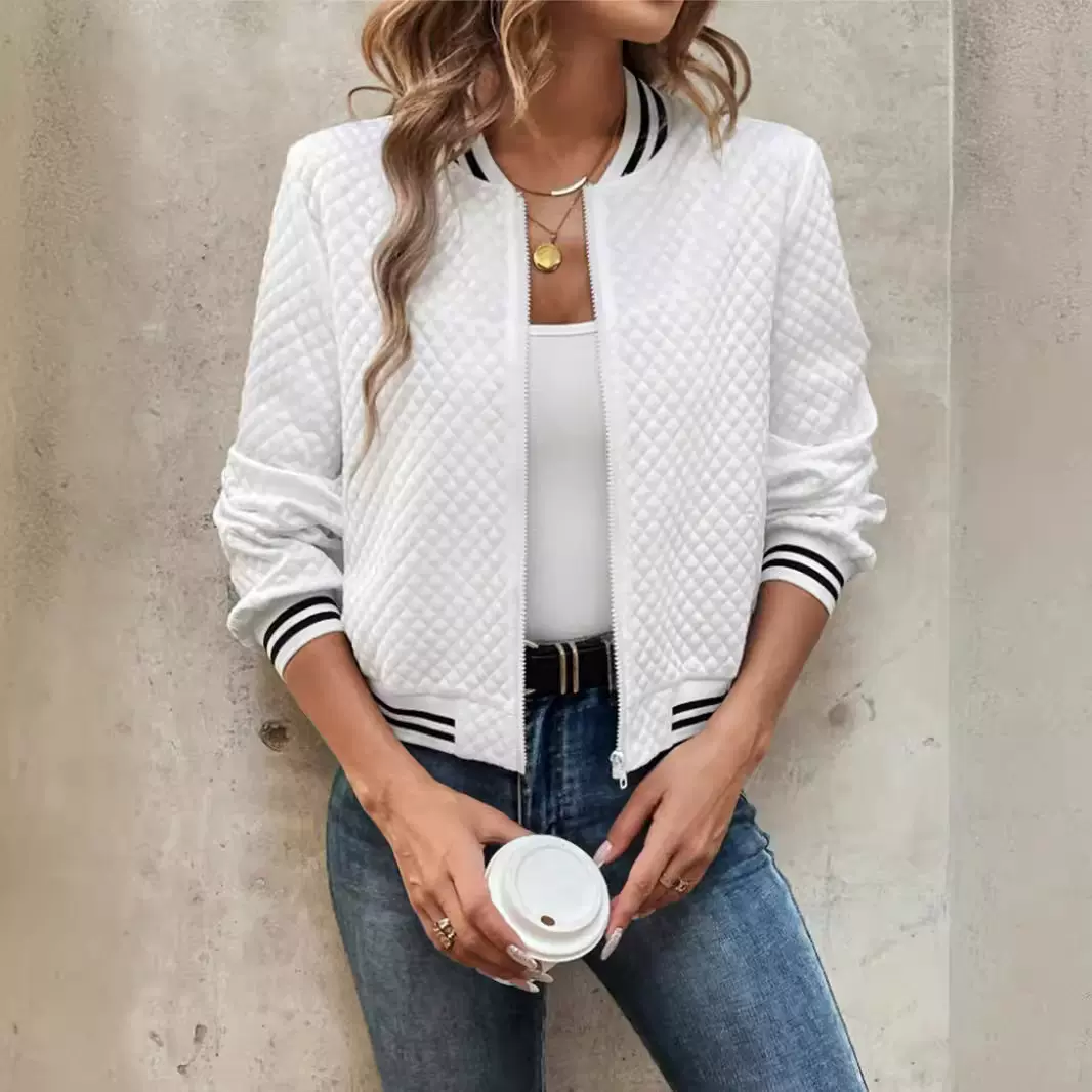 2025秋季亚马逊跨境欧美ebay女装新款时尚拉链棒球服夹克外套