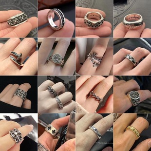 2024 Crow Heart Ring Trendy Brand Ring Eternal Iris Domineering Ins Old Retro European and American Tail Ring Wholesale