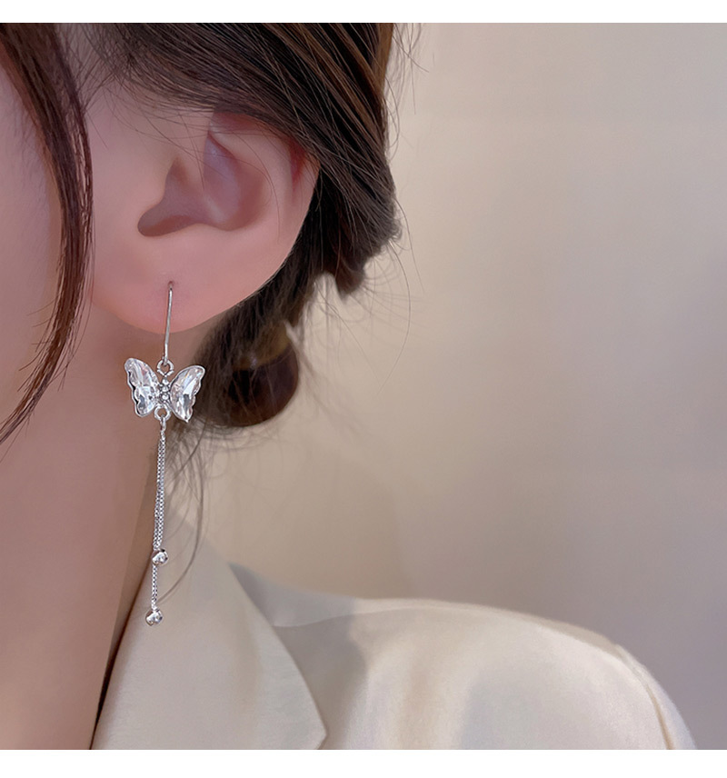 Mode Papillon Alliage Placage Strass Artificiels Des Boucles D'oreilles 1 Paire display picture 4