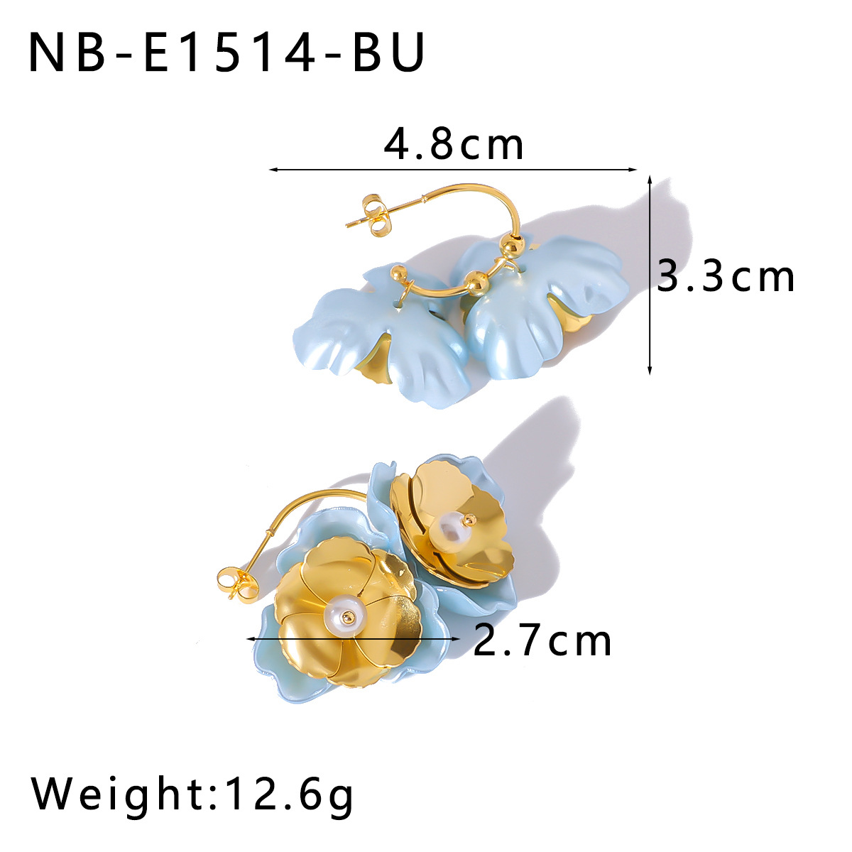 1 Pair Quantity Holiday, Banquet Occasion PVD Coated Real Gold Plated Flower 304 Stainless Steel Casual Elegant Lady Waterproof Non Tarnish Earrings