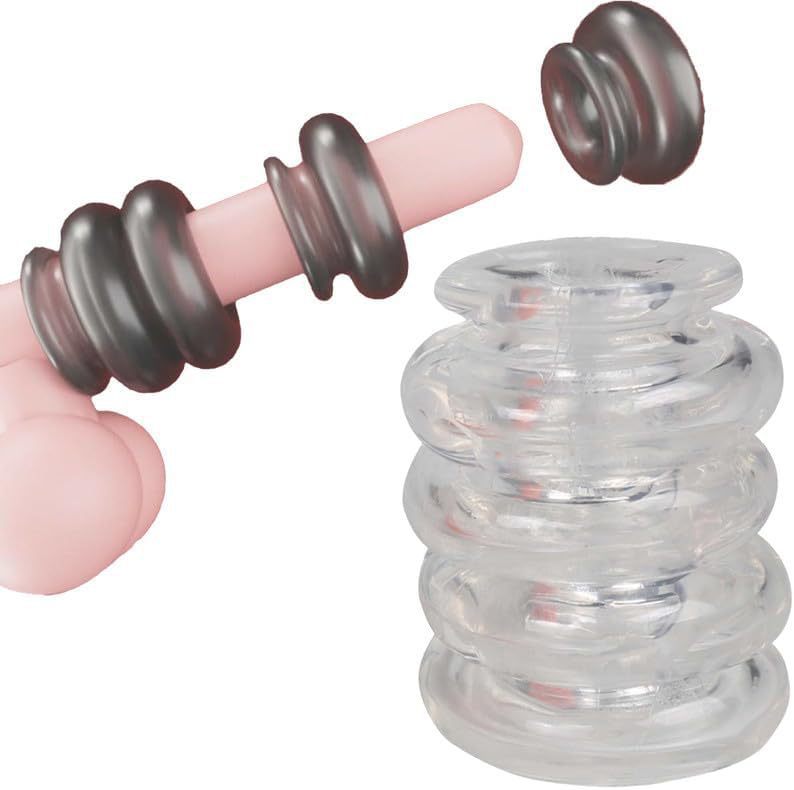 Fancy Lock Ring Series TPE Cock Ring, Slip-on Desensitizing Ring, Blue Mini Style — detail image 34