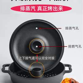 铸铁烤红薯锅加厚烤玉米机土豆地瓜锅多功能烧烤炉家用烤红薯