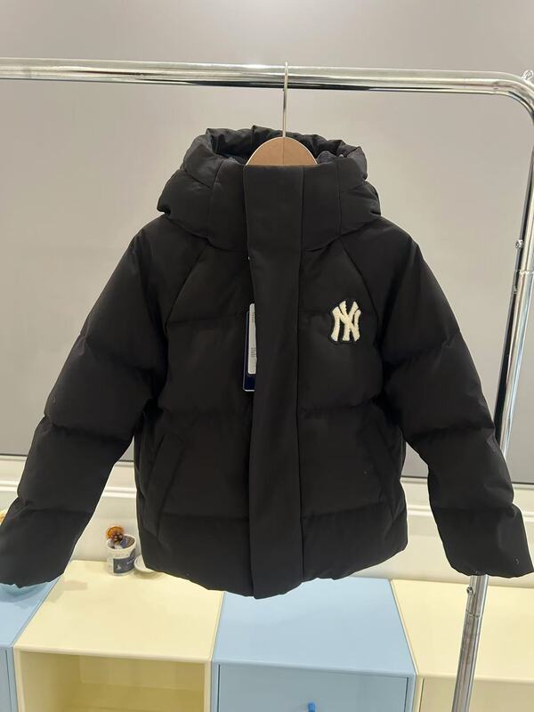 MLB张凌赫同款冬季男女中大儿童NY学院风连帽羽绒服外套亲子装潮|undefined