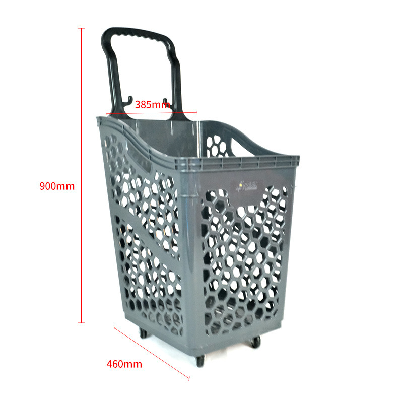 벌집 70L 하이 백 4 륜 풀로드 바구니 회색