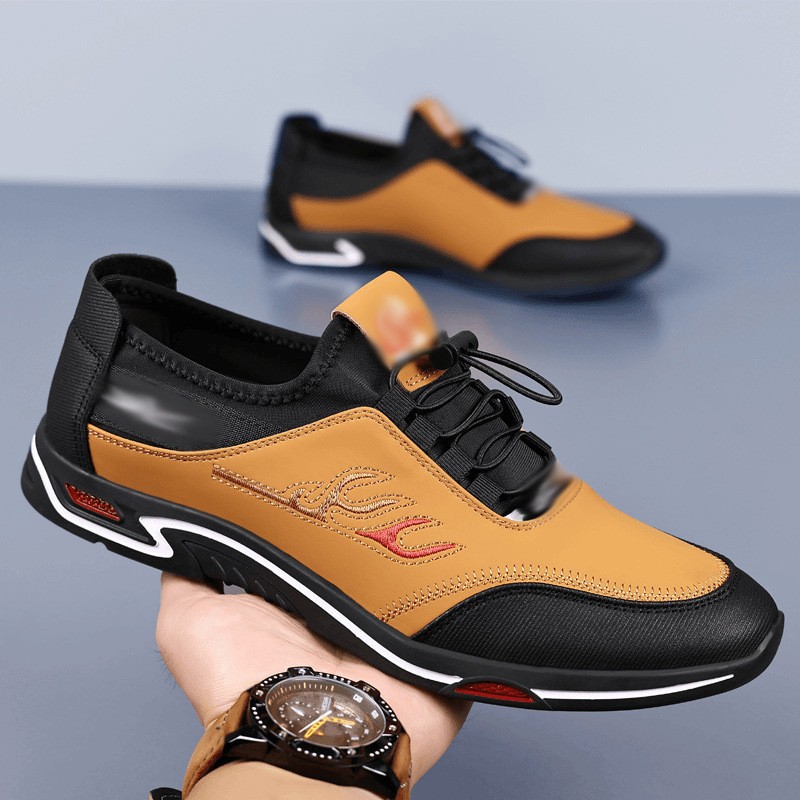 Zapatos de cuero casuales de hombre, zapatos de cuero ligeros y transpirables, zapatos de cuero de suela suave, zapatos de cuero de negocios, zapatos de hombre perezosos.