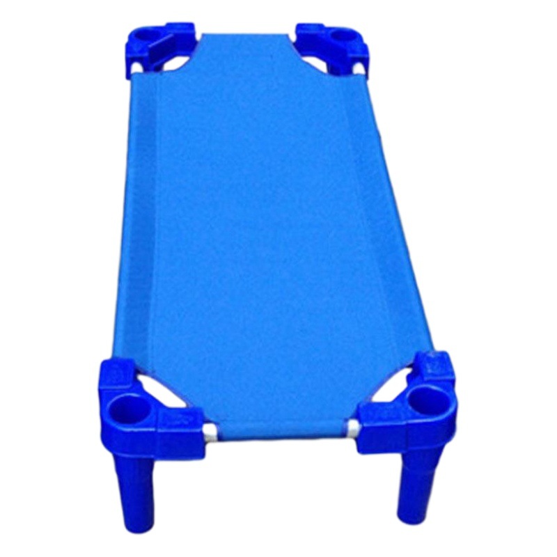 Wholesale kindergarten plastic canvas bed children's bed kindergarten lunch break bed early education class small bed baby bed folding bed