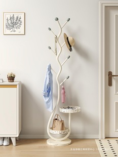 Living Room Household Vertical Storage Coat Rack Bedroom Floor Door Hanger Indoor Simple Cream Style Clothes Rack