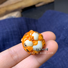 鹿角根付小胖虎diy配件手工编织手绳项链文玩佛珠时尚配饰品隔珠