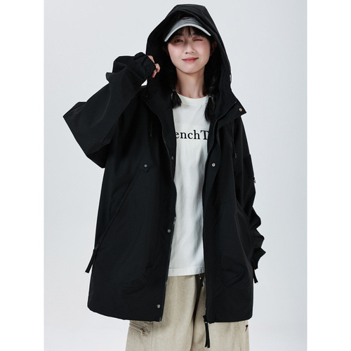 Spring and autumn single-layer jacket, women's functional style, American retro work coat, windproof, waterproof mountaineering jacket