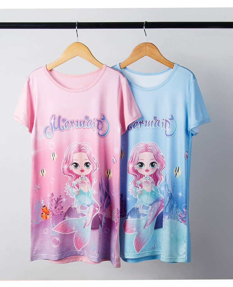 pajama sets cheap Kids Girls Princess Summer Night Dress Children Pajamas Sleeing Dress For Teens Girl Cartoon Mermaid Nightgowns Baby Sleepwear pajama sets cheap