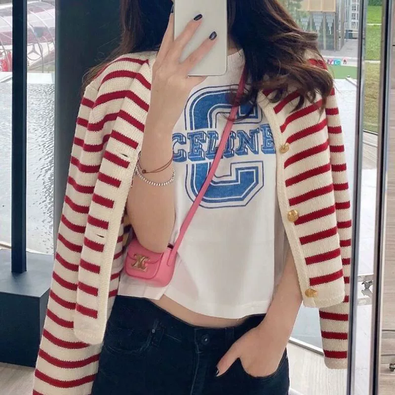 Вязаный осенний кардиган, короткая кофта, стиль Chanel‑французский свободный крой, один размер
