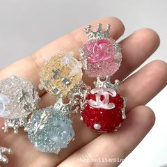 境外热销大牌立体皇冠串珠笔梦幻可爱几何串珠圆形珠直孔萌粒配件