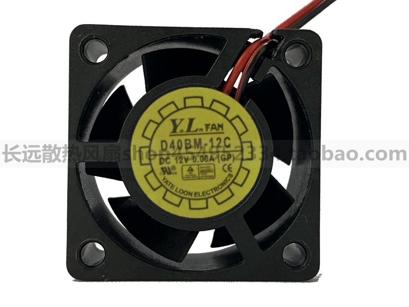 Y.L.FAN悦伦 D40BM-12C DC12V 0.08A 4020 电源超静音散热风扇4CM